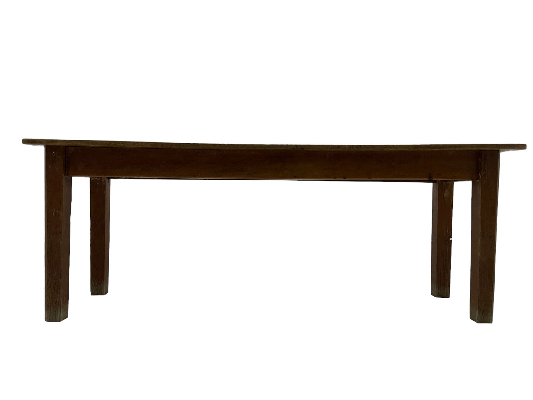 20th century oak refectory dining table - Image 2 of 7