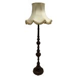 20th century walnut standard lamp