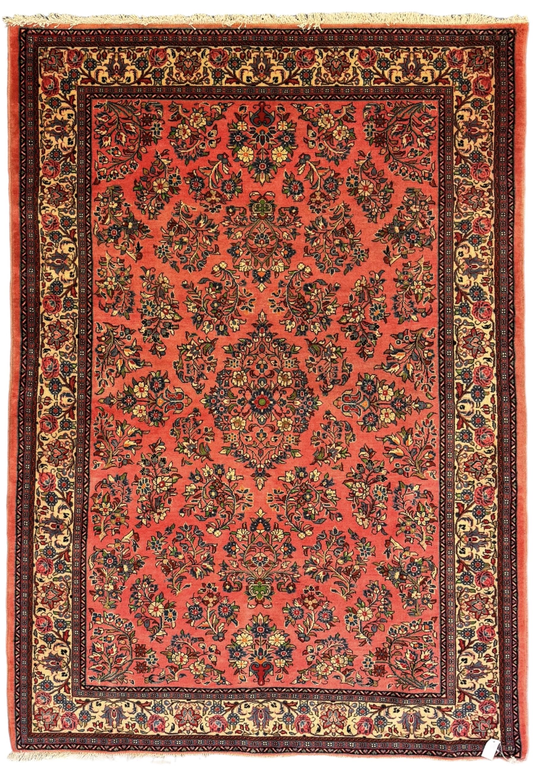 North West Persian Sarouk peach ground rug