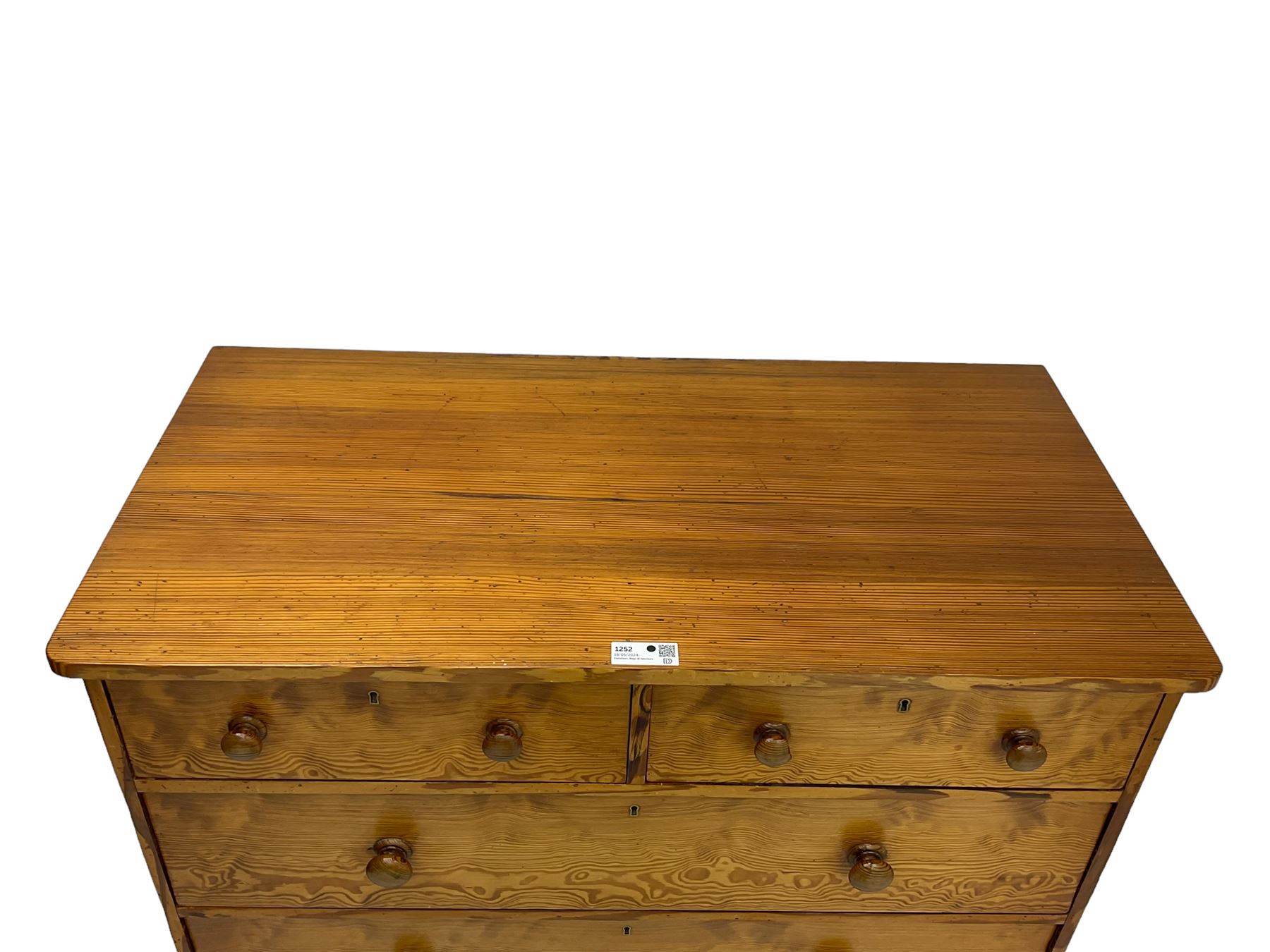 Victorian pitch pine chest - Image 5 of 8