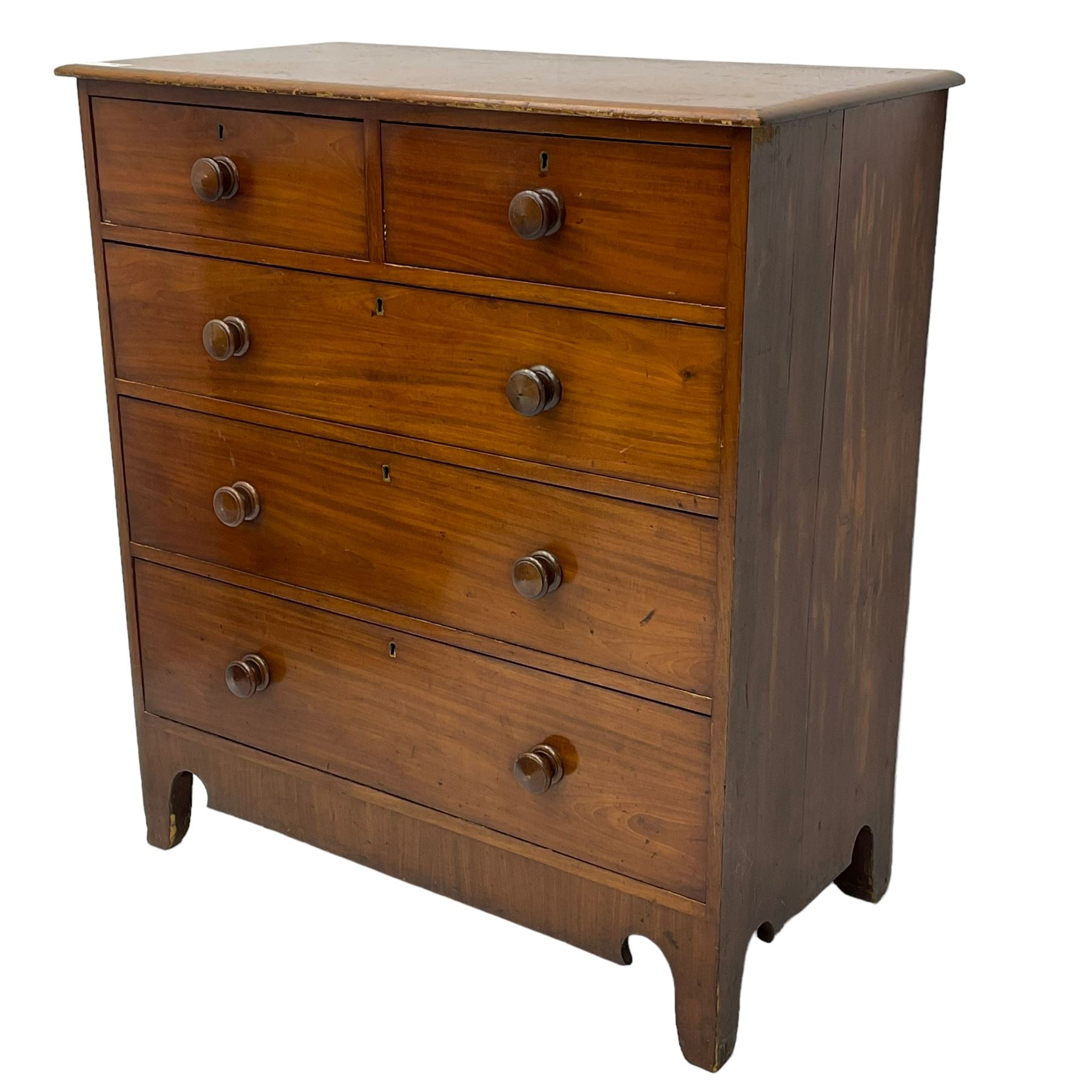 19th century mahogany and pine chest - Image 3 of 8