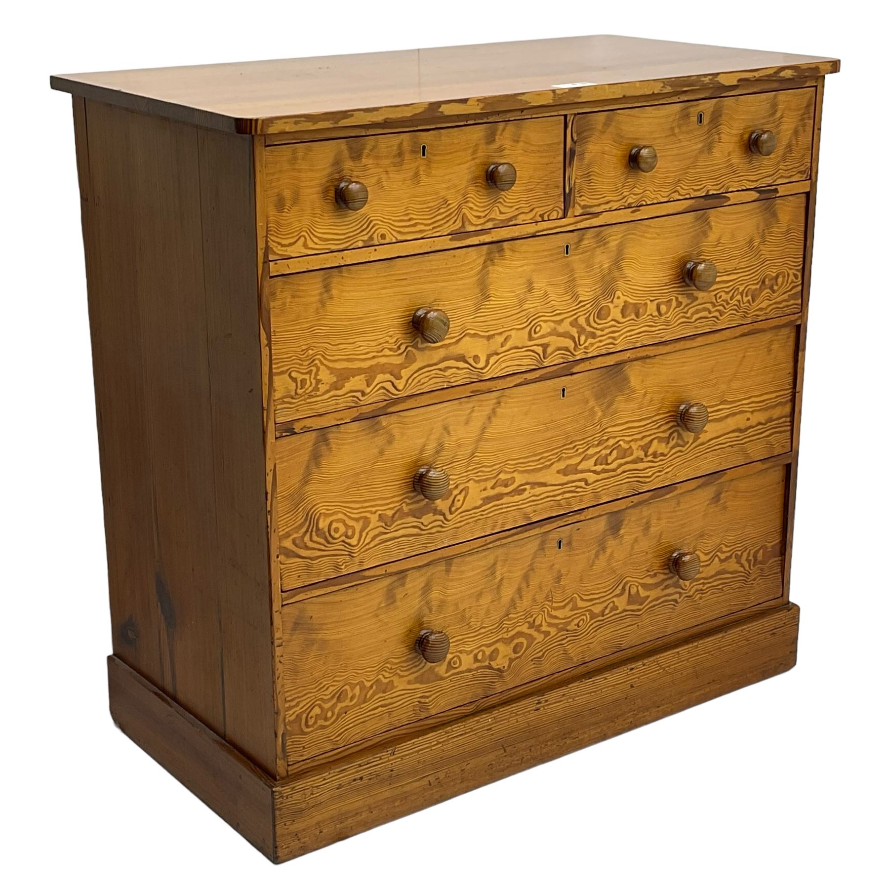 Victorian pitch pine chest - Image 4 of 8