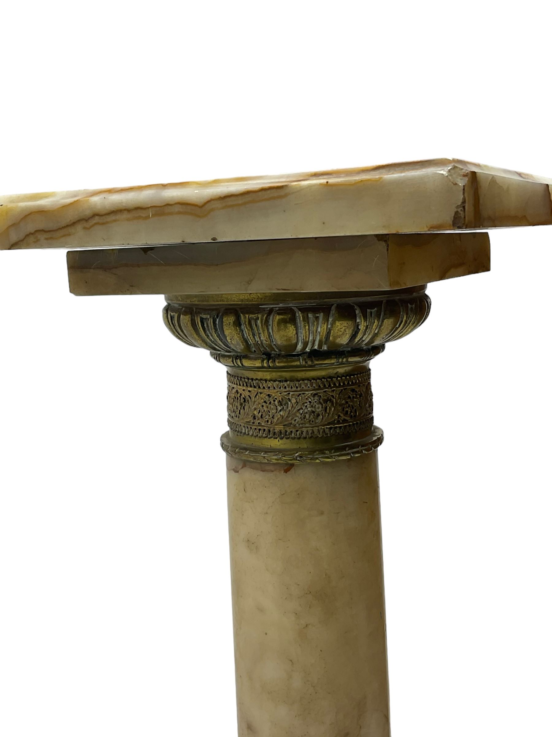 Late 19th century variegated marble torchère or plant stand - Image 7 of 7
