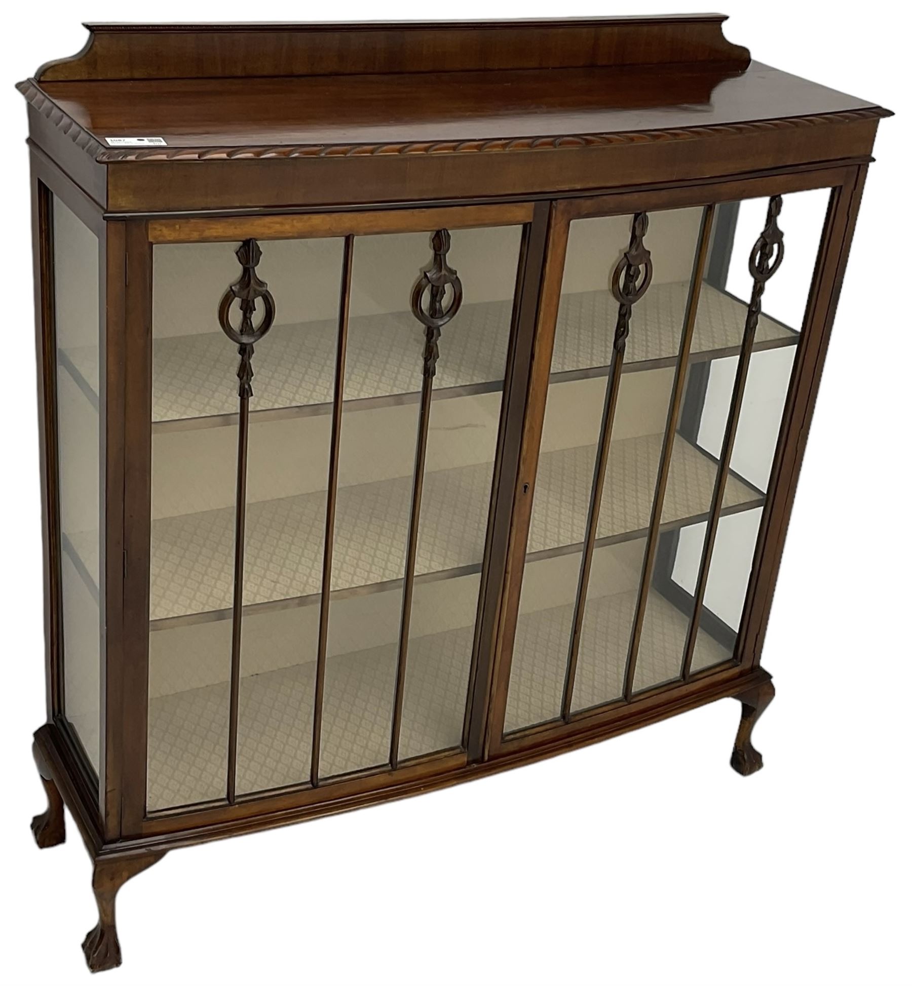 Early 20th century mahogany bow-front display cabinet - Image 2 of 6