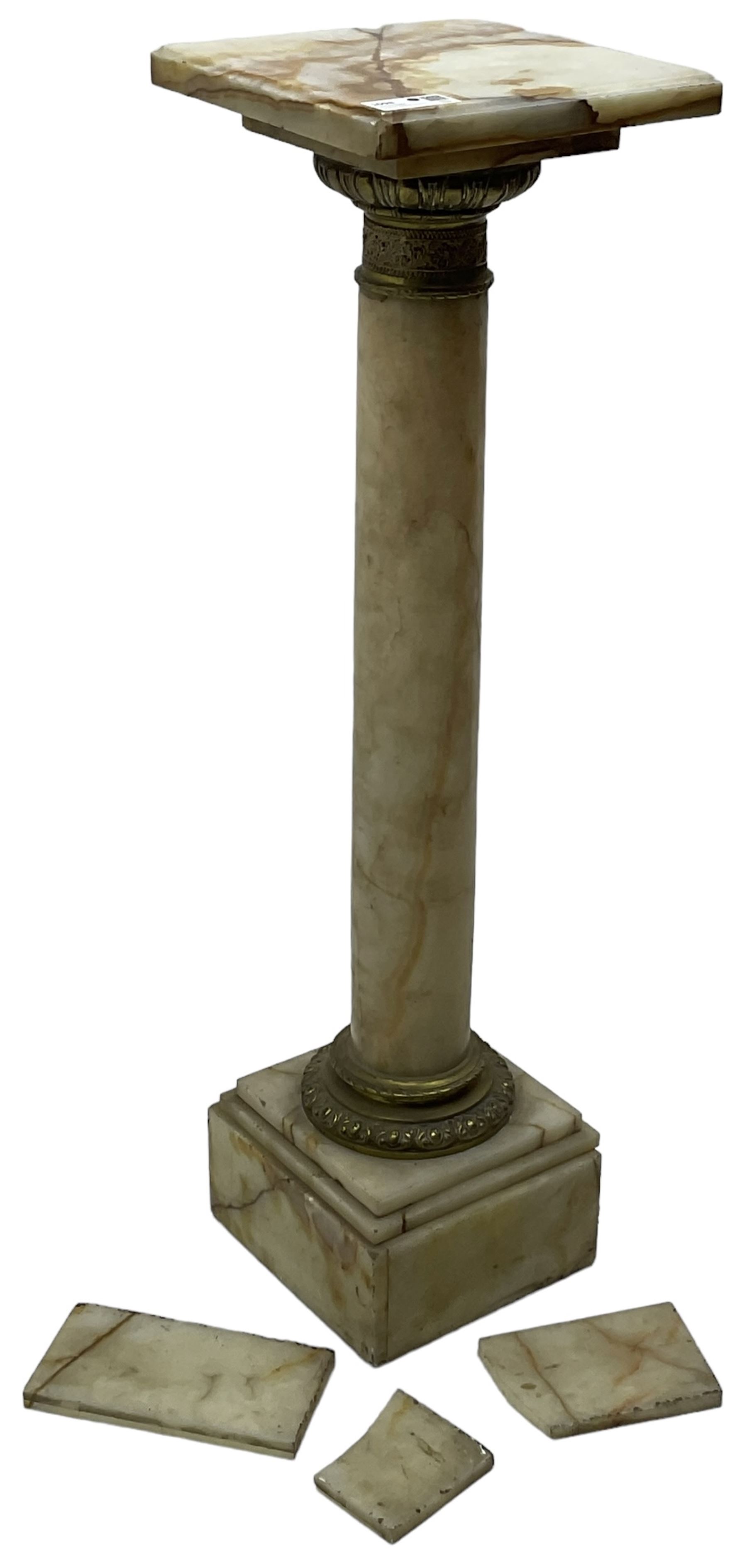 Late 19th century variegated marble torchère or plant stand