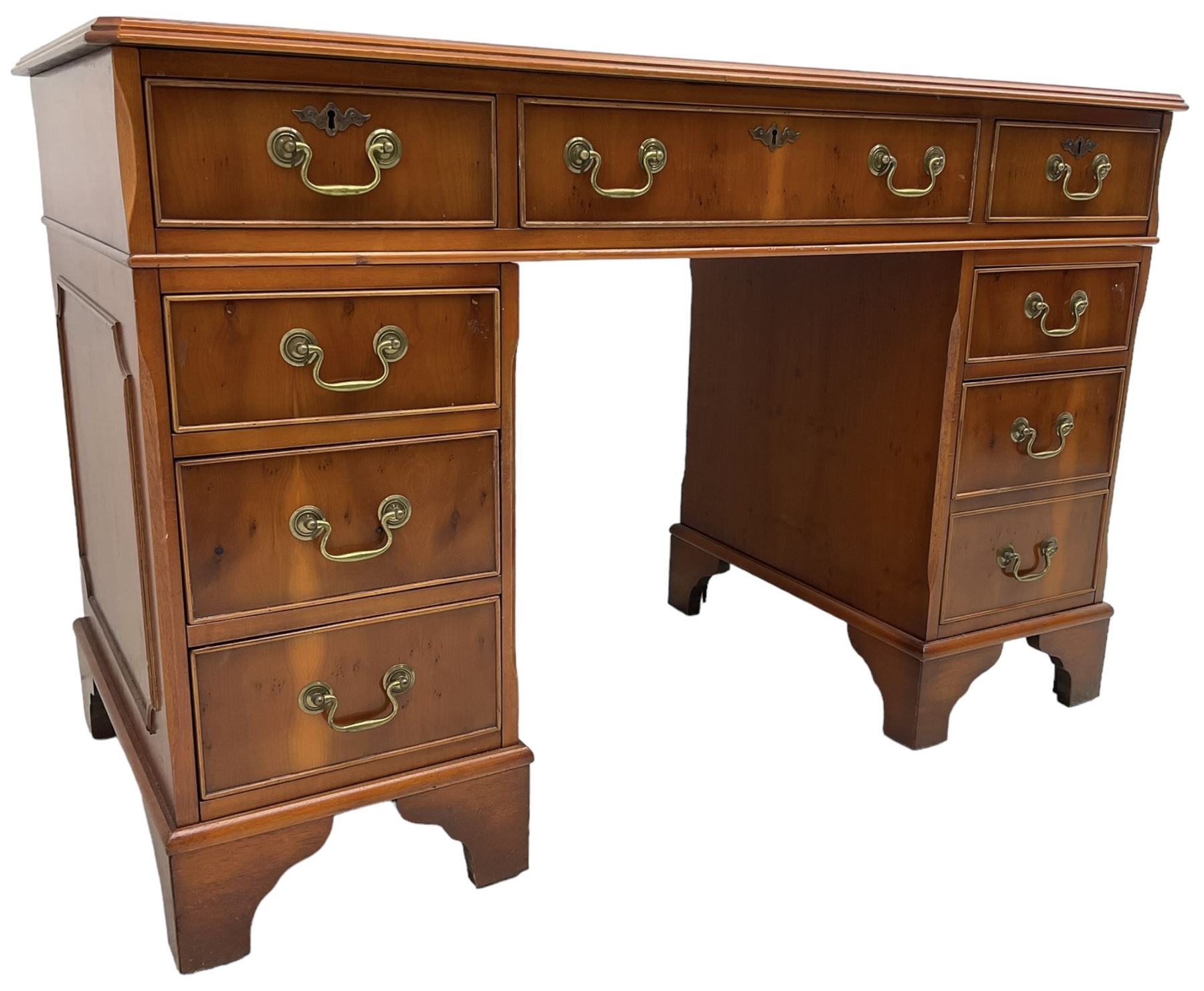 Georgian design yew wood twin pedestal desk - Bild 3 aus 8