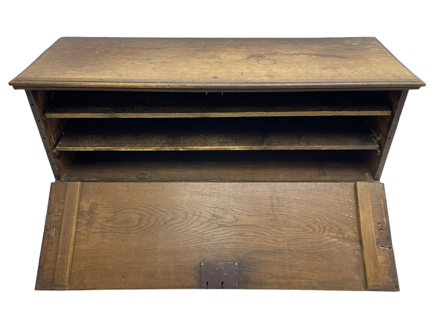 George III oak blanket box or kist - Image 11 of 13