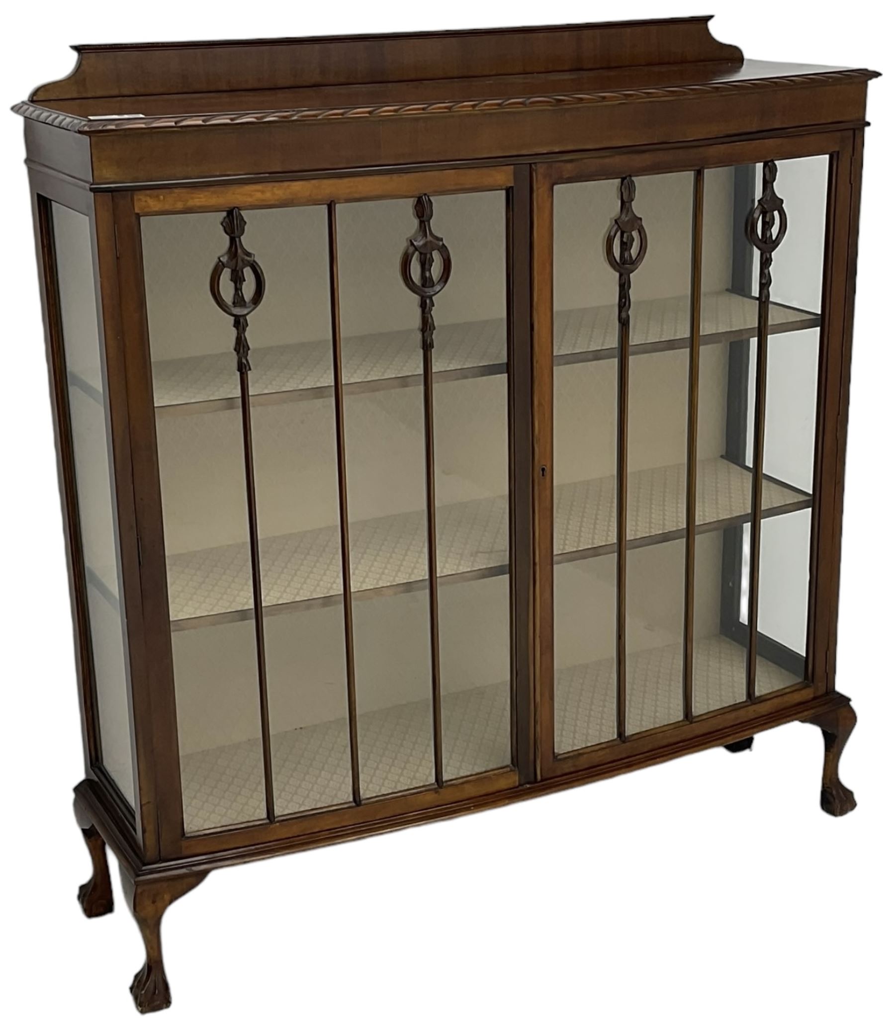 Early 20th century mahogany bow-front display cabinet