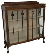 Early 20th century mahogany bow-front display cabinet