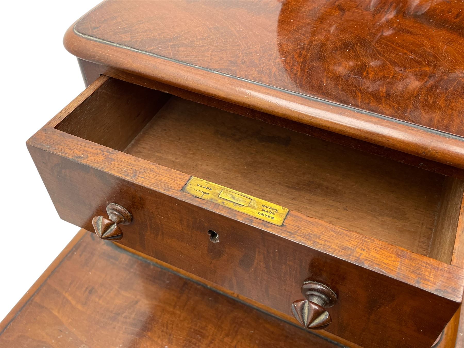 Victorian figured mahogany two-piece bedroom set - the washstand with white and black marble moulded - Bild 2 aus 28