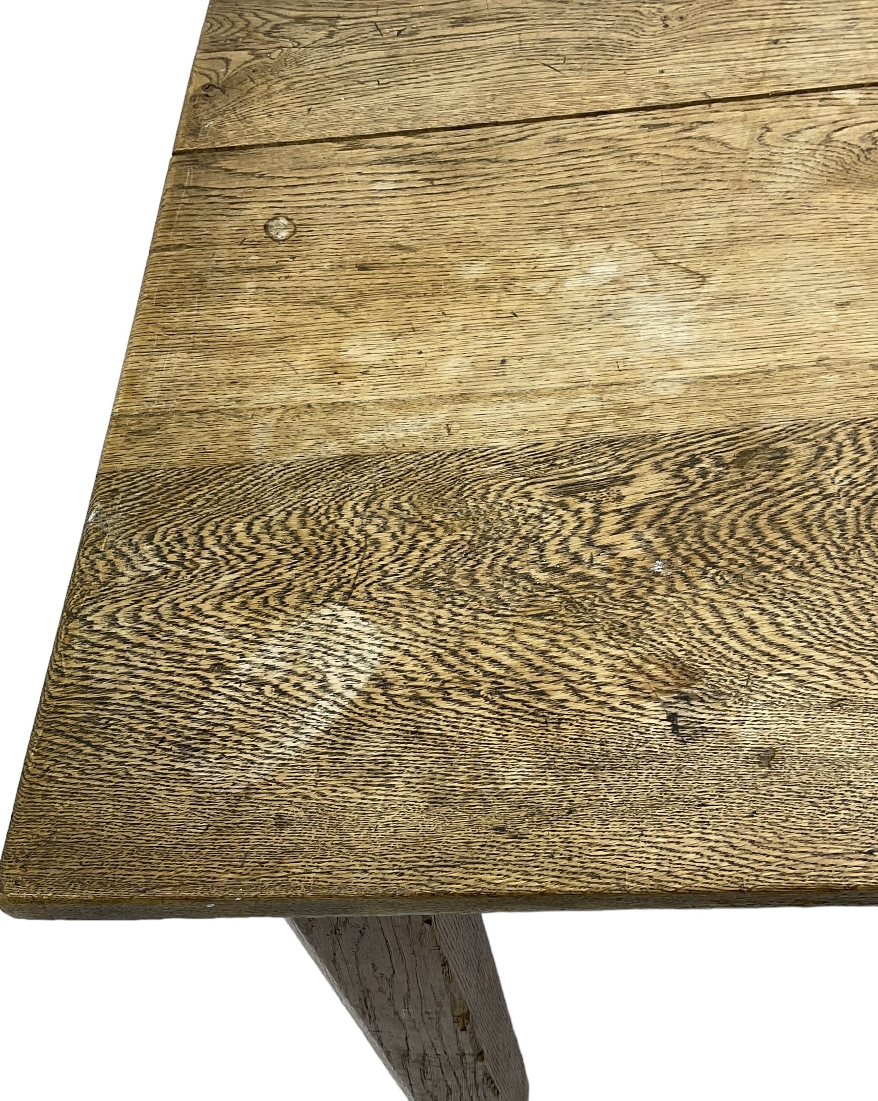 20th century oak refectory dining table - Image 5 of 7