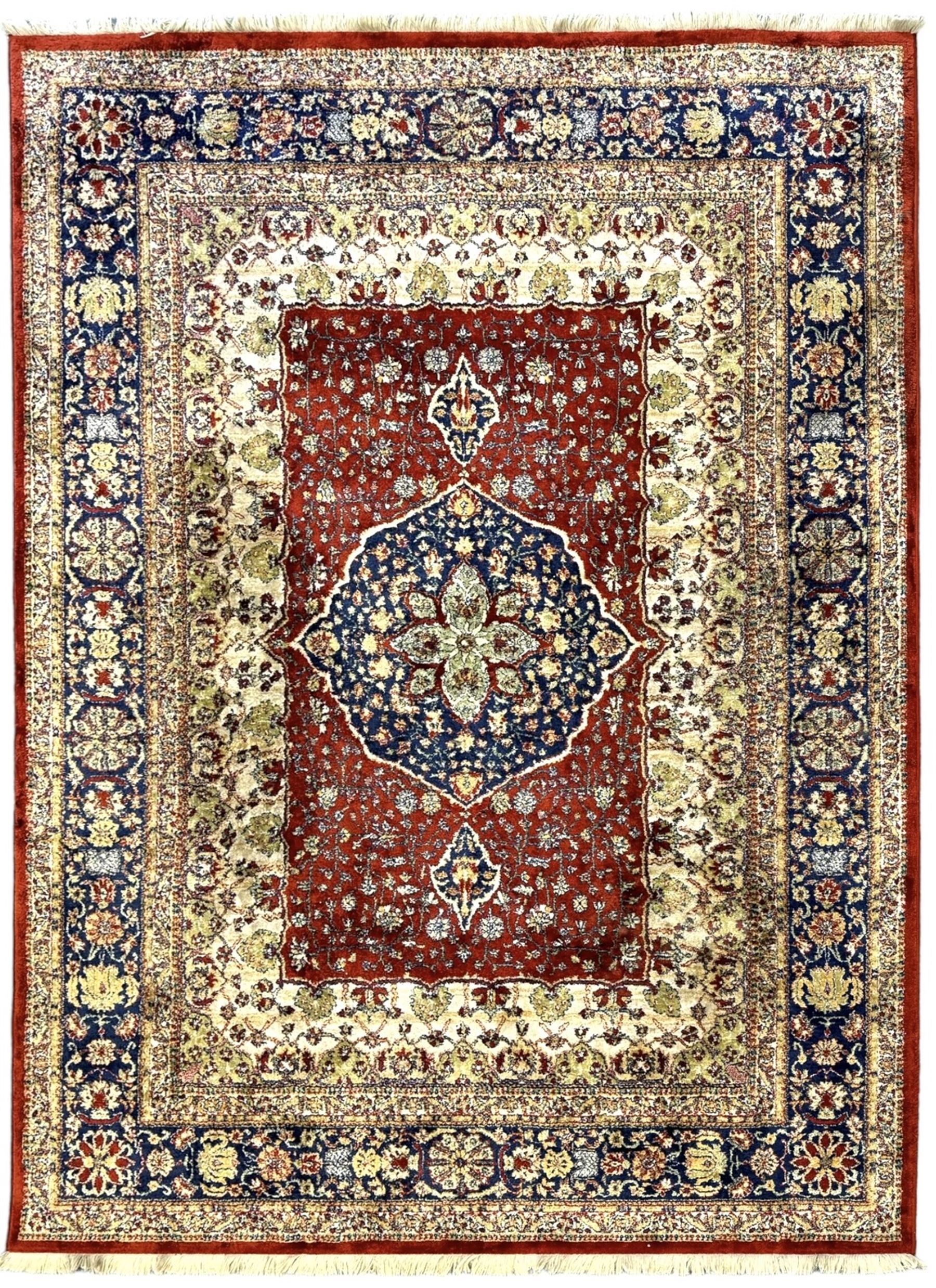 Persian design crimson ground rug
