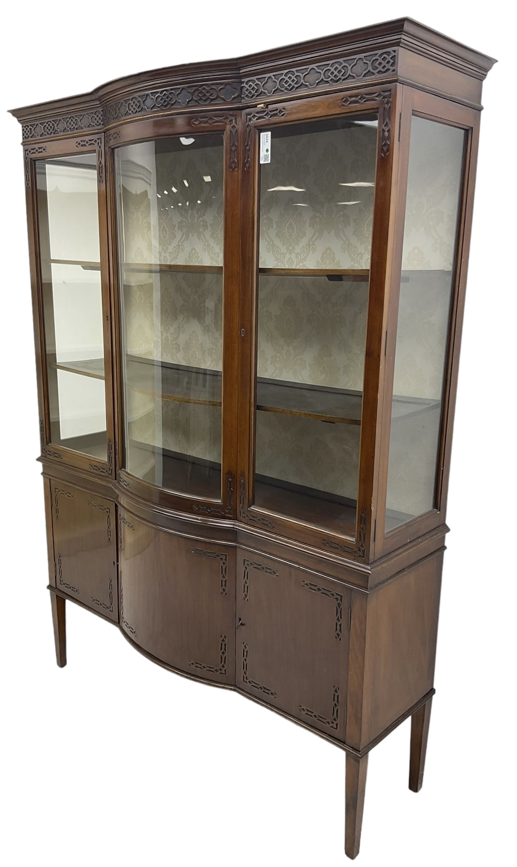 Edwardian mahogany display cabinet - Image 4 of 6