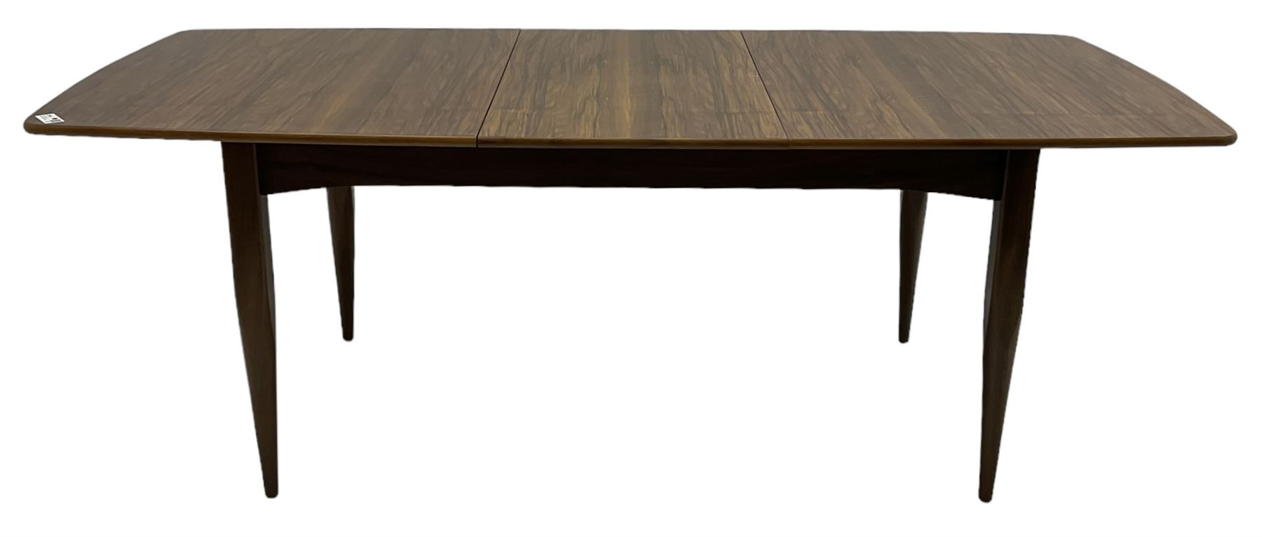 Mid-20th century figured walnut extending dining table