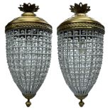 India Jane Interiors - pair of gilt metal and glass pineapple ceiling light pendants