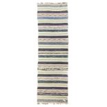 Striped cotton rag runner rug
