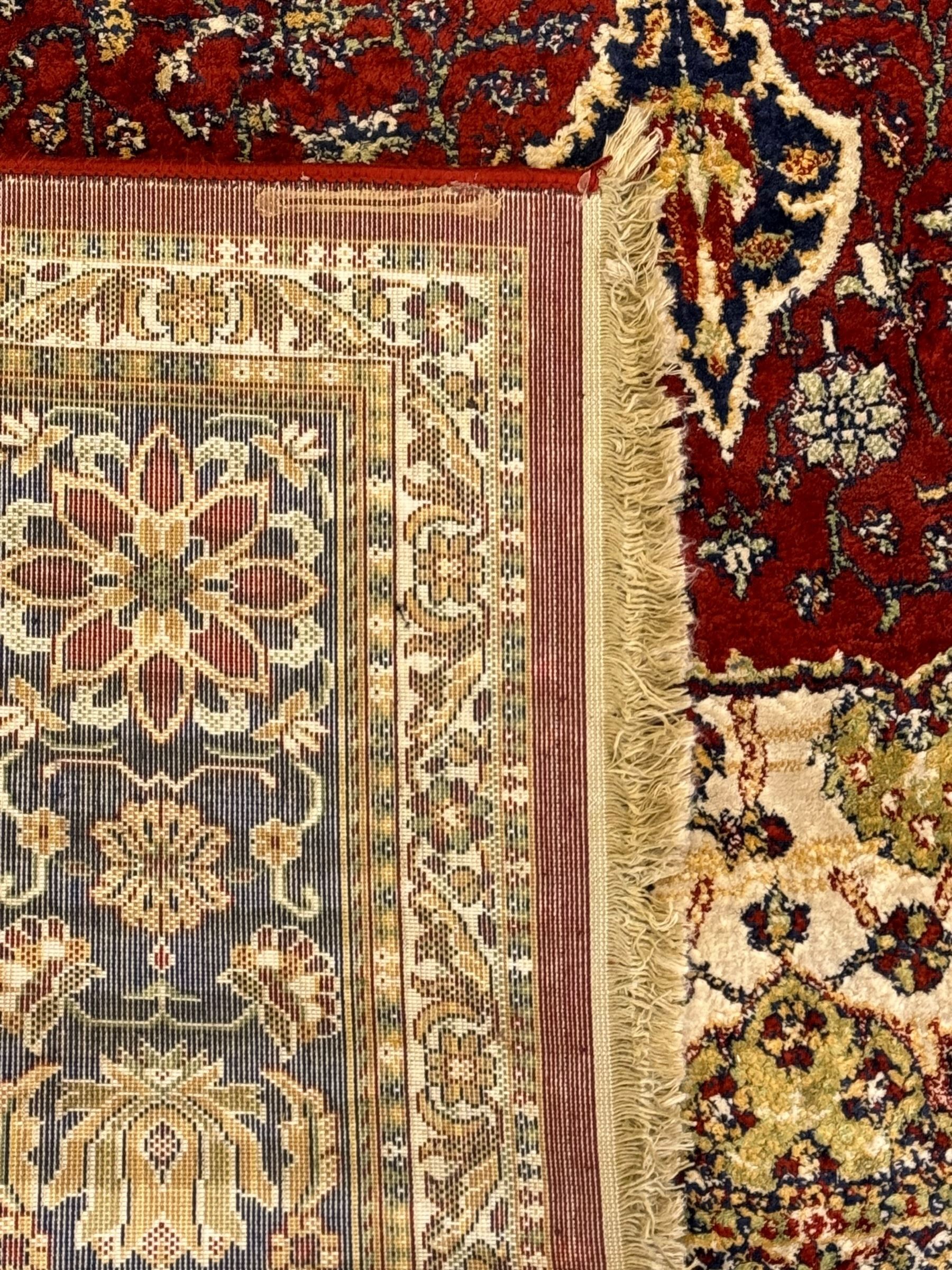 Persian design crimson ground rug - Image 7 of 7