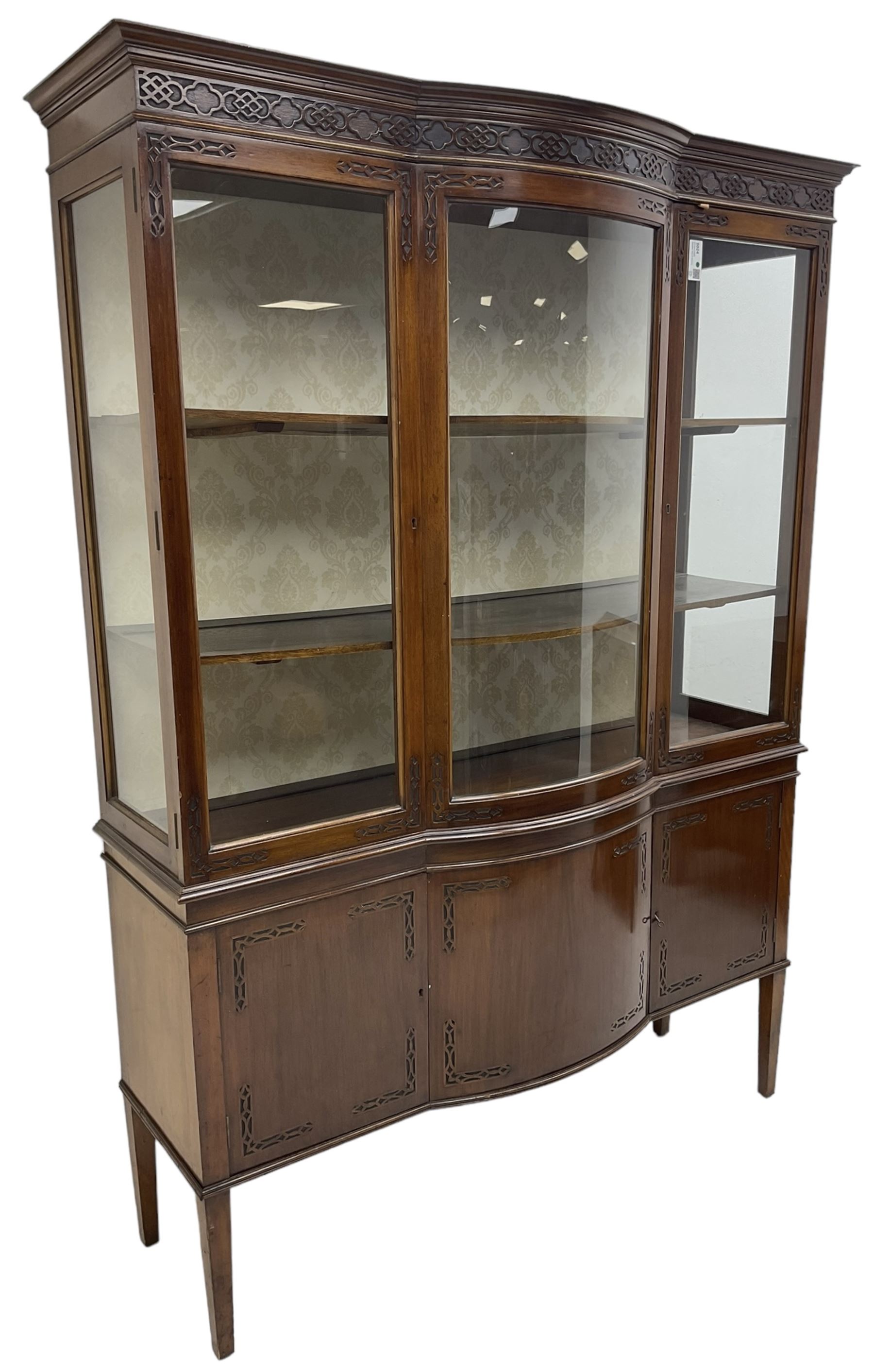 Edwardian mahogany display cabinet - Image 5 of 6