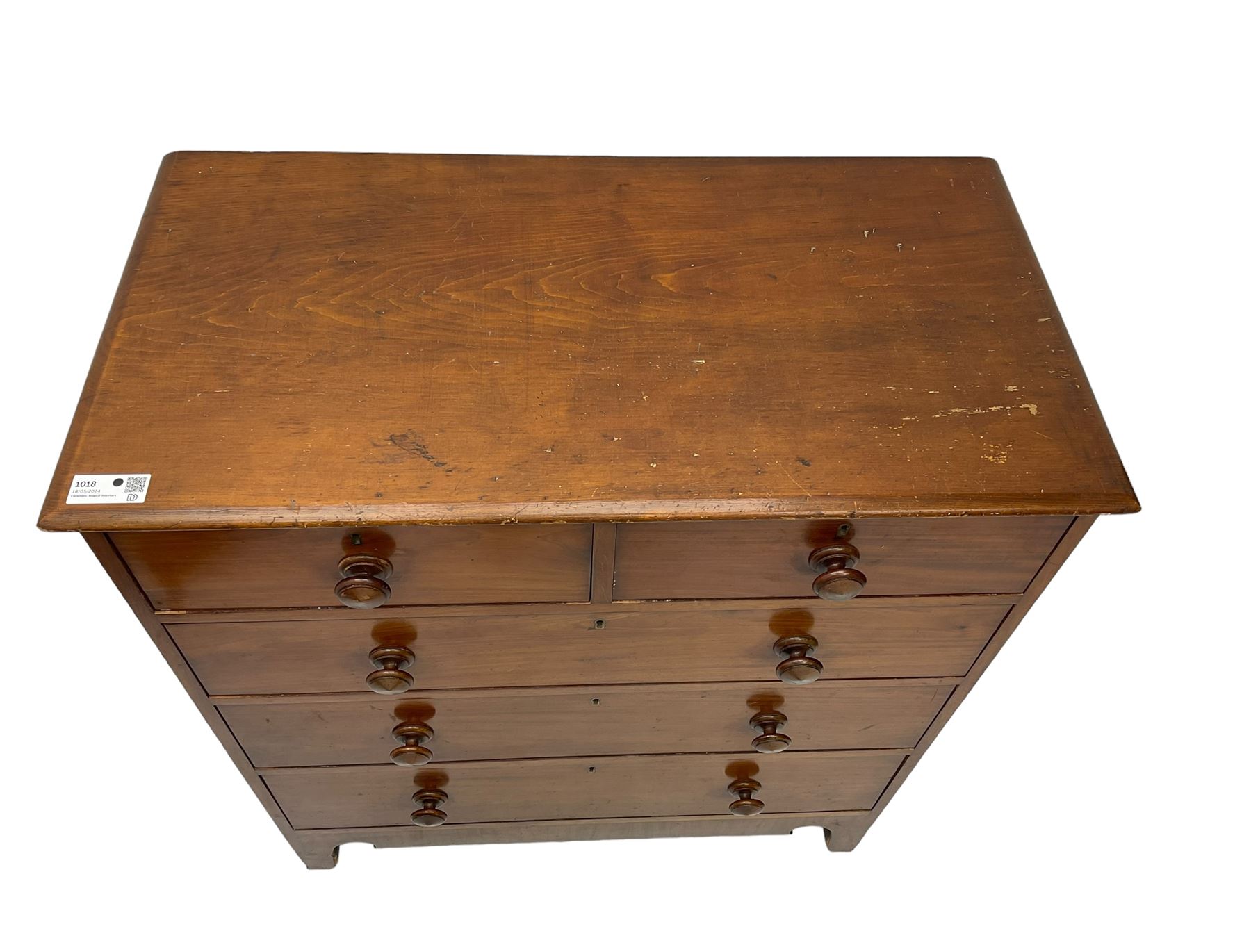 19th century mahogany and pine chest - Image 5 of 8