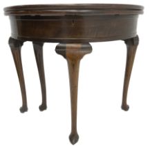 19th century walnut demi-lune side table