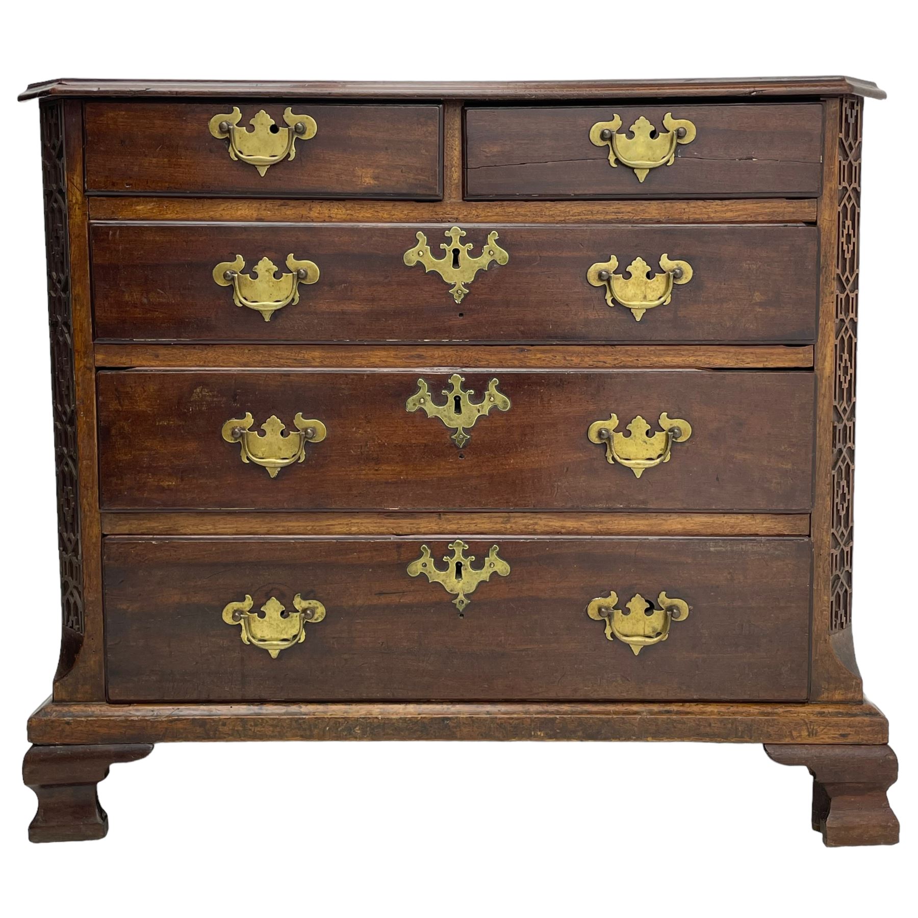 George III Chippendale design mahogany chest - Image 12 of 13