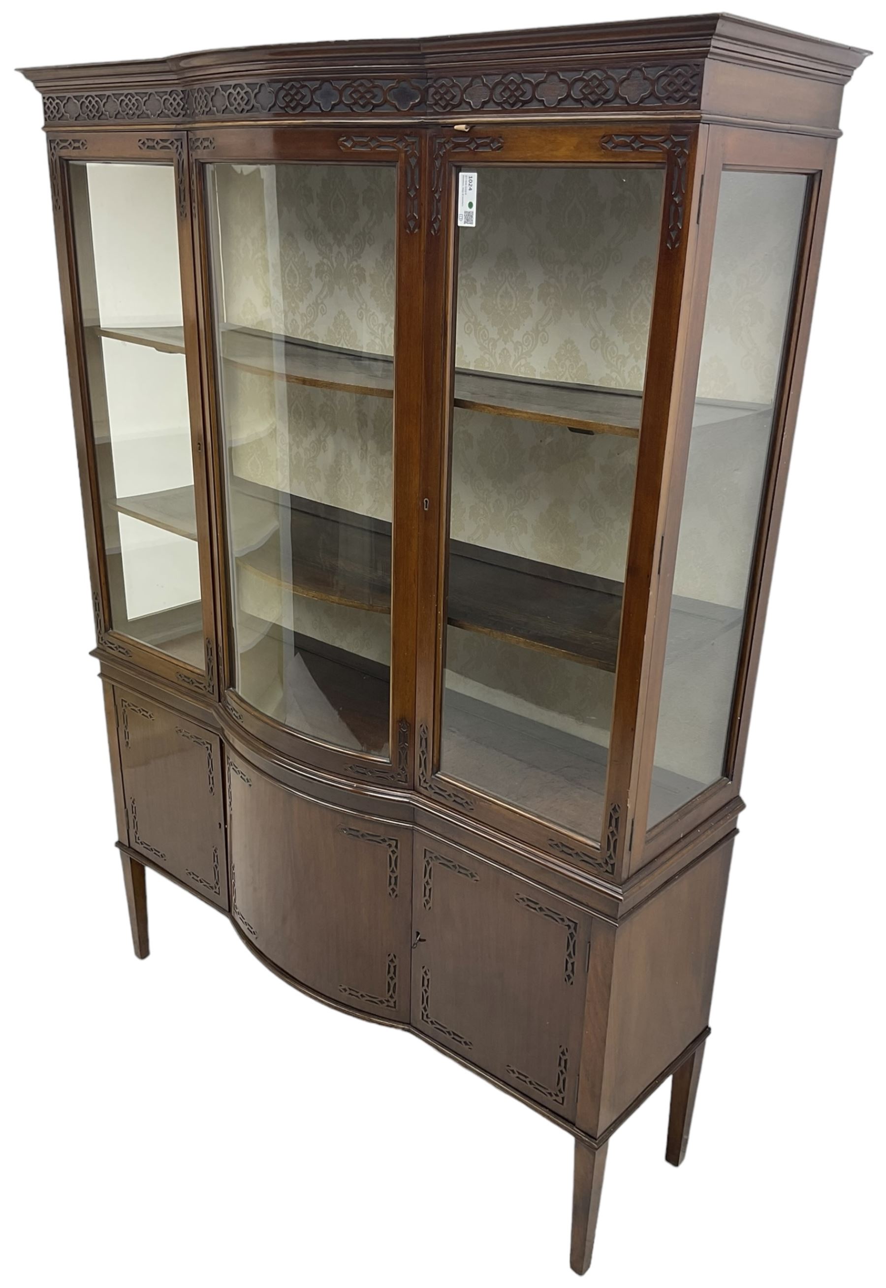 Edwardian mahogany display cabinet - Image 3 of 6