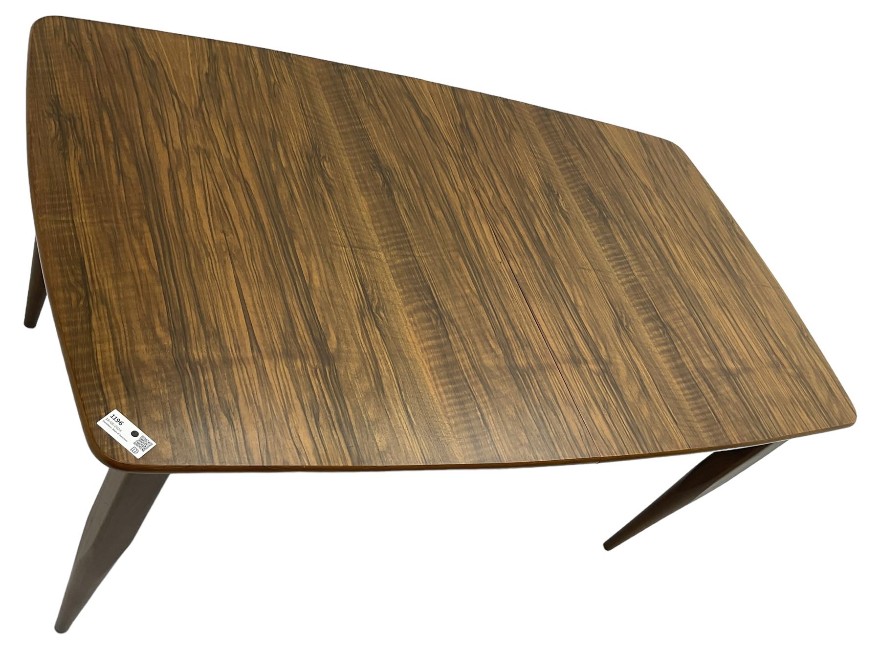 Mid-20th century figured walnut extending dining table - Image 6 of 6