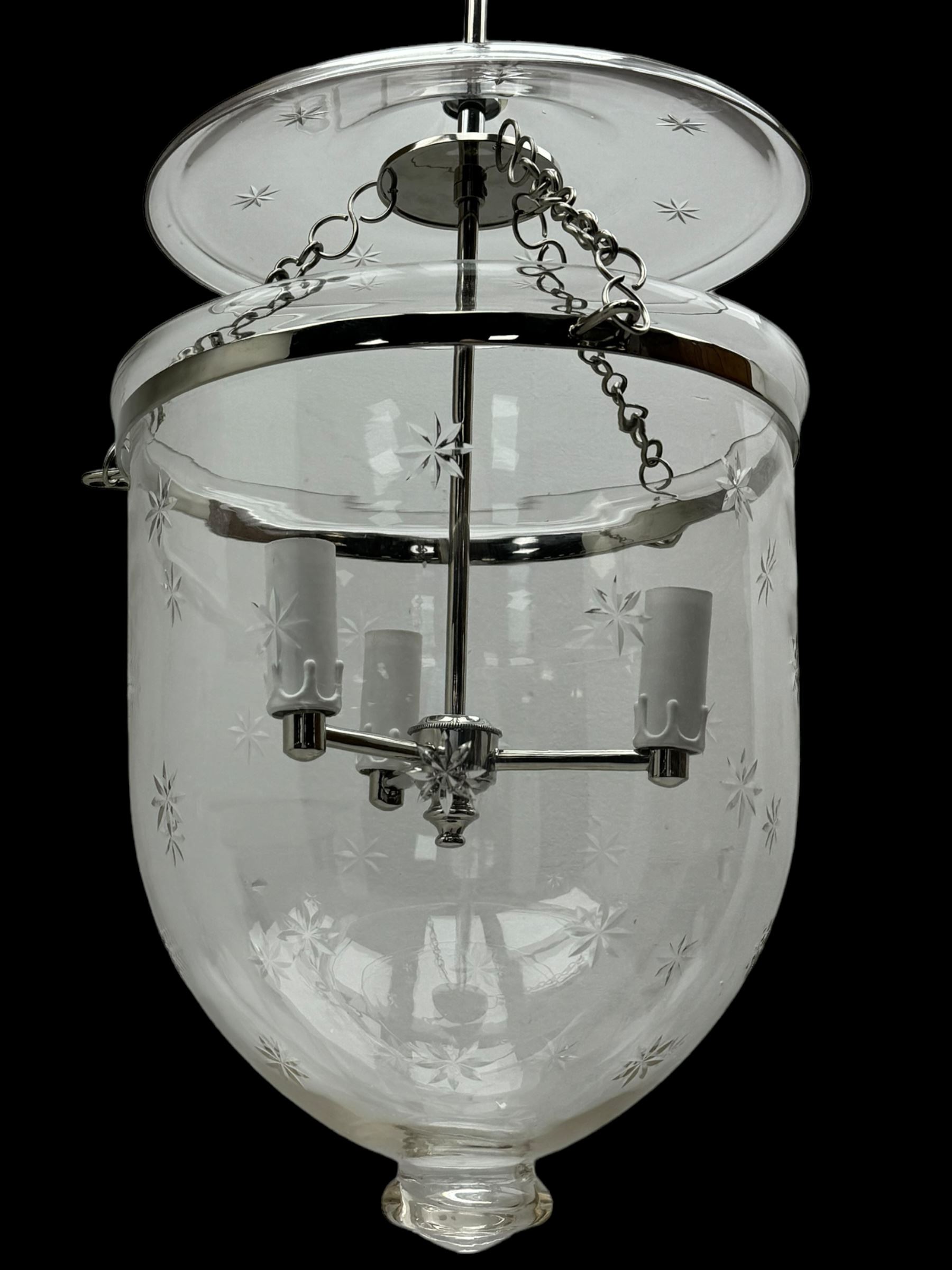 India Jane Interiors - pair of hallway glass bell jar ceiling lanterns - Image 5 of 7