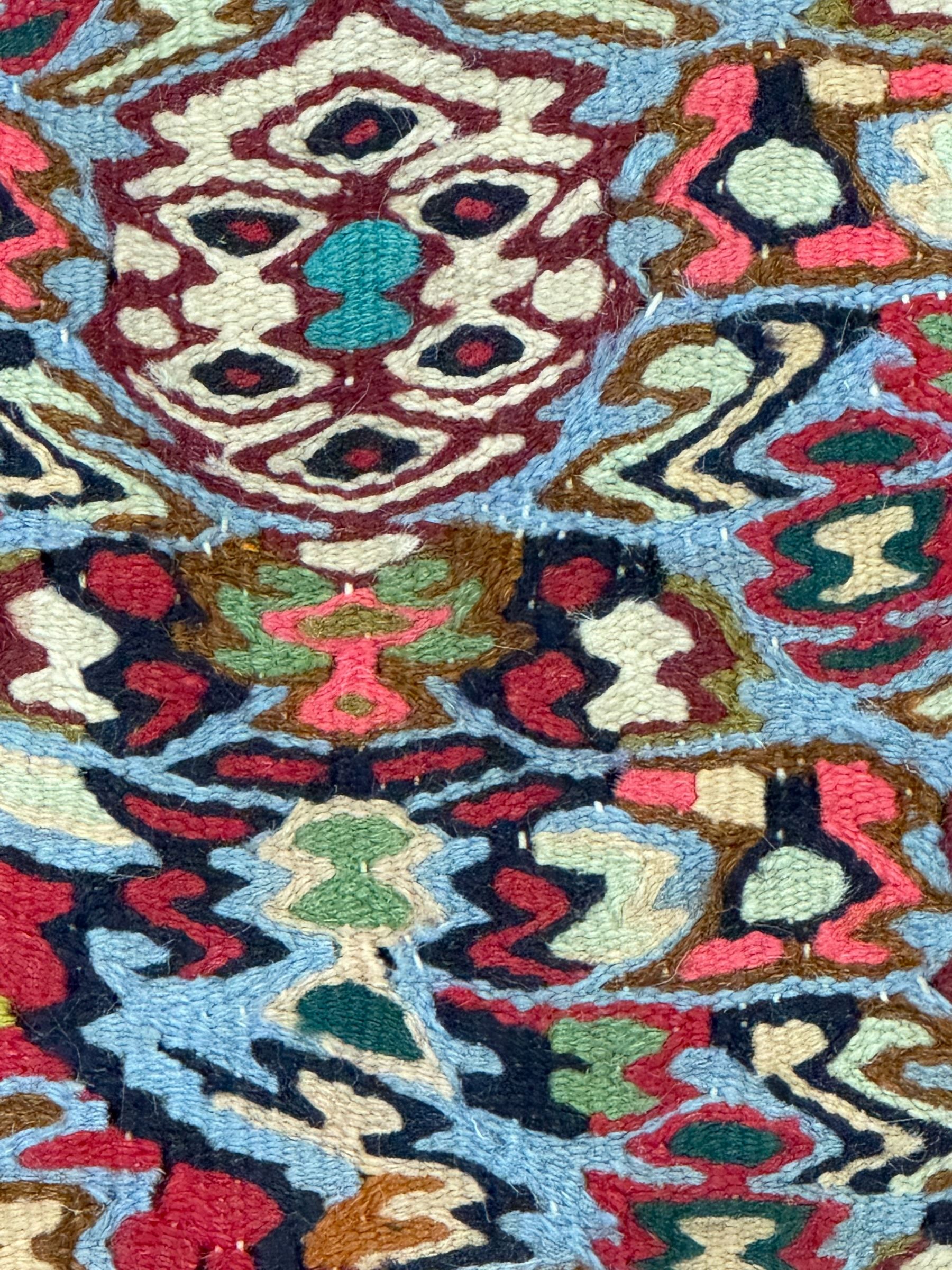 Senneh Kilim crimson ground rug - Image 4 of 8