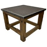 Reclaimed industrial wrought metal and pine table