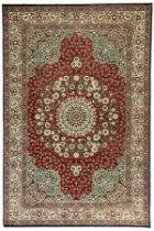 Persian design crimson ground carpet