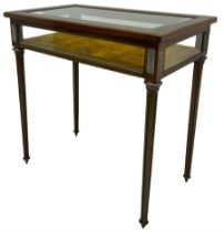 Walnut and brass inlaid bijouterie cabinet