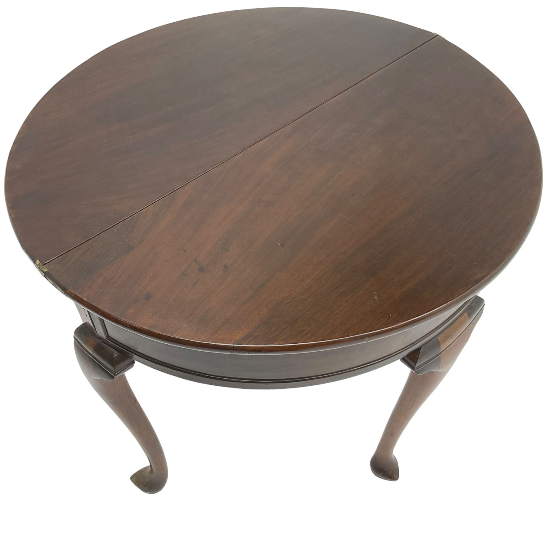 19th century walnut demi-lune side table - Image 6 of 6