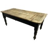 Victorian pine farmhouse dining table