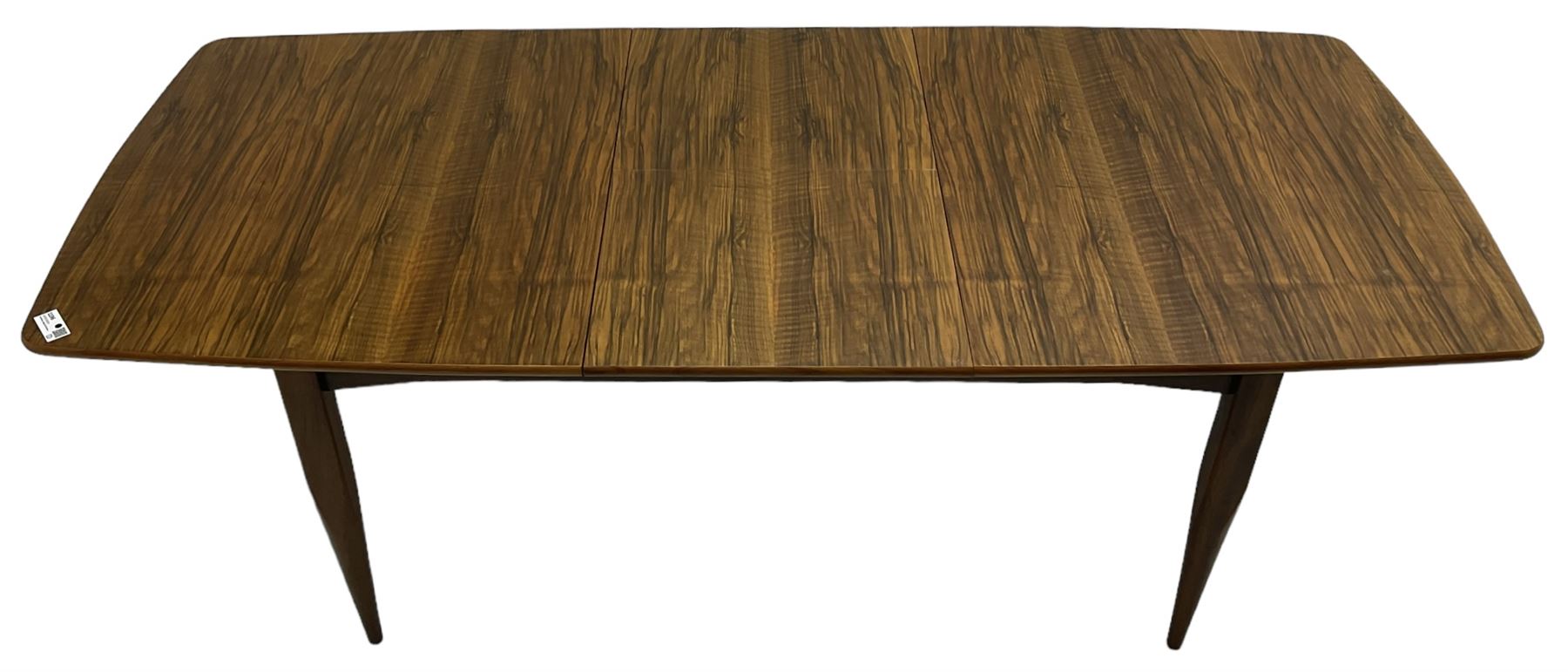 Mid-20th century figured walnut extending dining table - Image 3 of 6