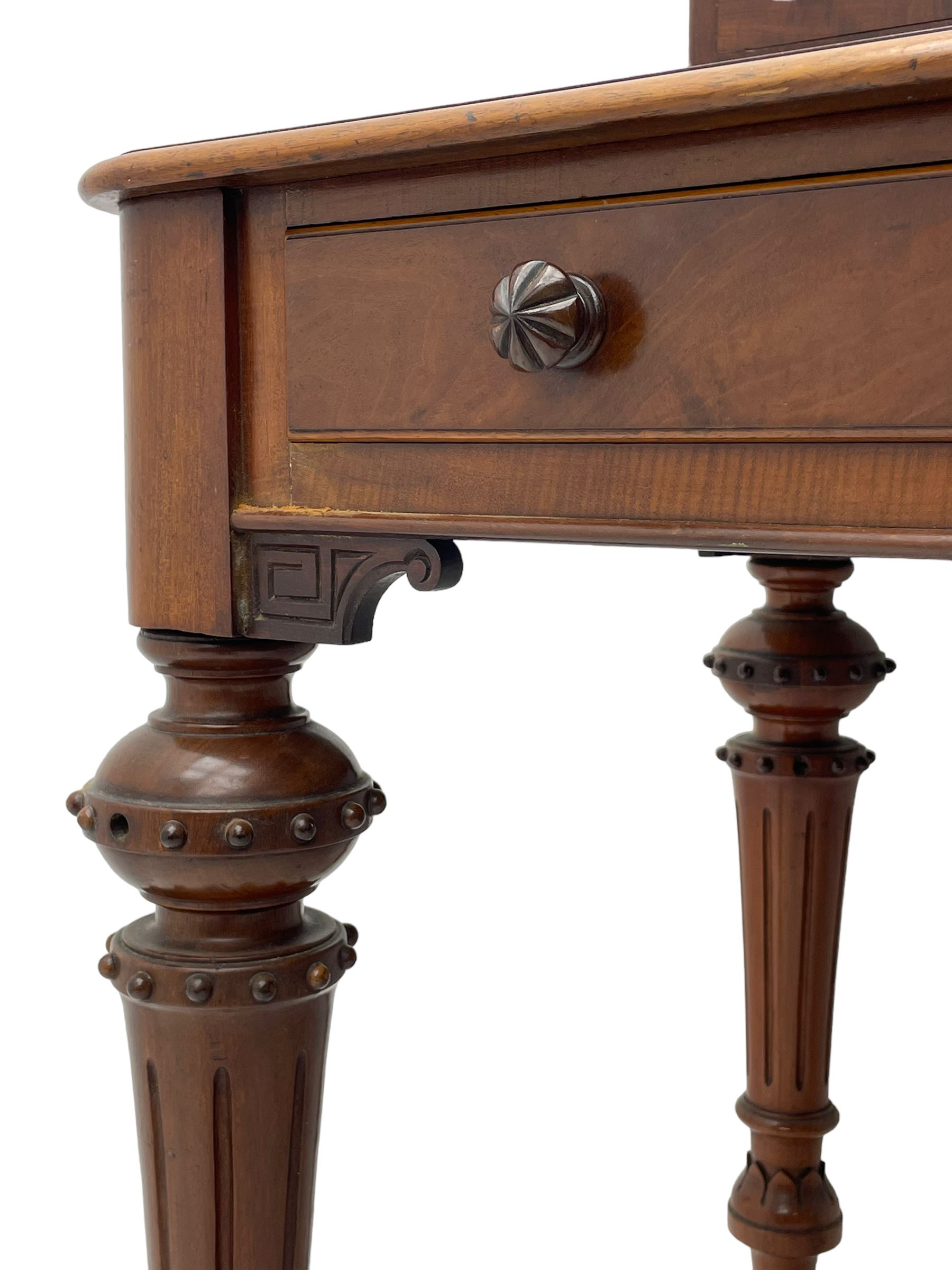 Victorian figured mahogany two-piece bedroom set - the washstand with white and black marble moulded - Bild 10 aus 28