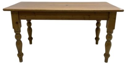 Polished pine farmhouse design dining table