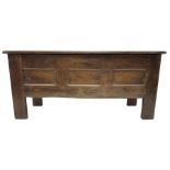 Large 18th century oak coffer or chest