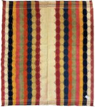 South West Persian Jajim Kilim decorated with multi-coloured stripes