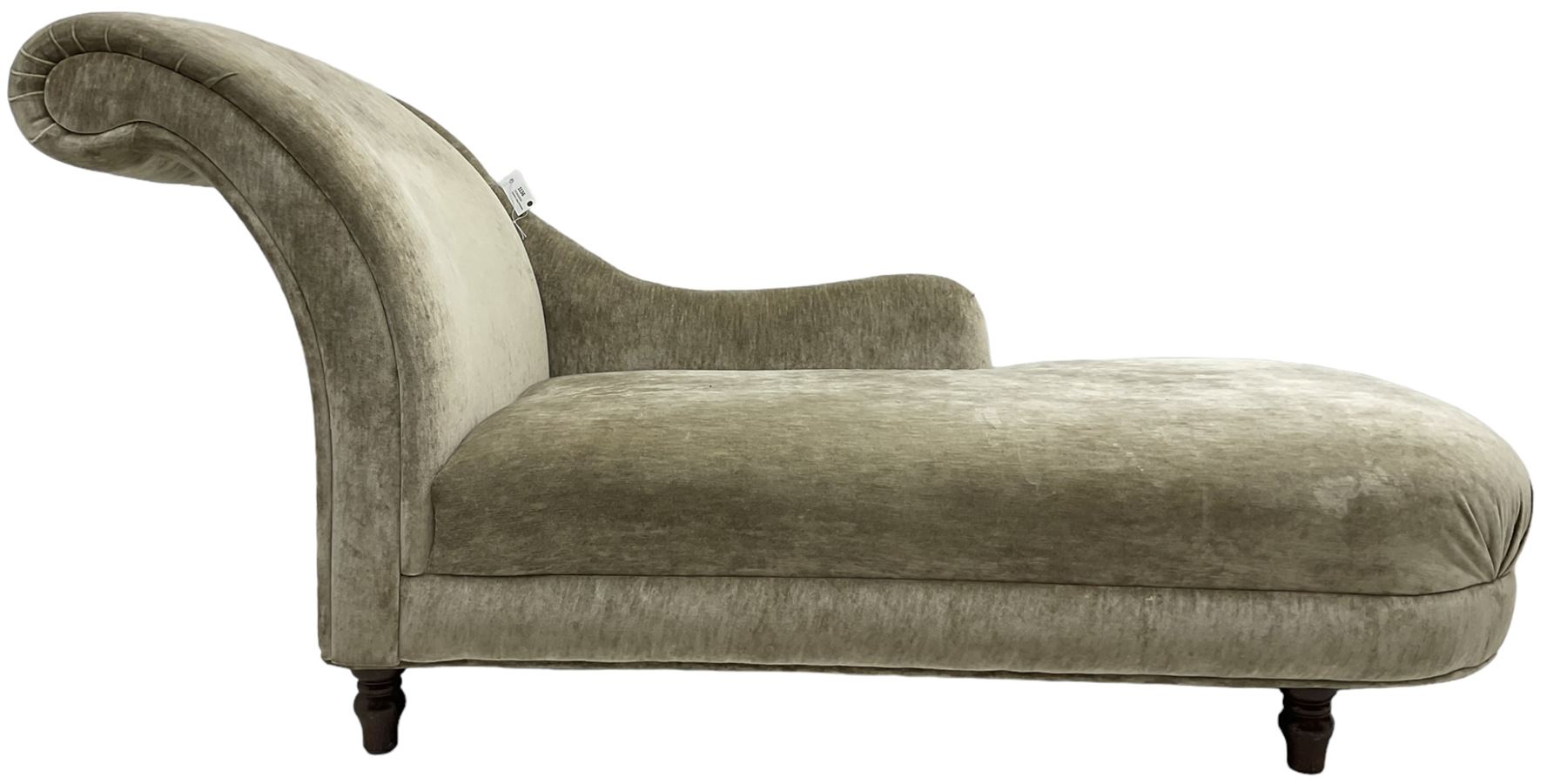 Contemporary chaise longue with scrolled back - Image 3 of 8