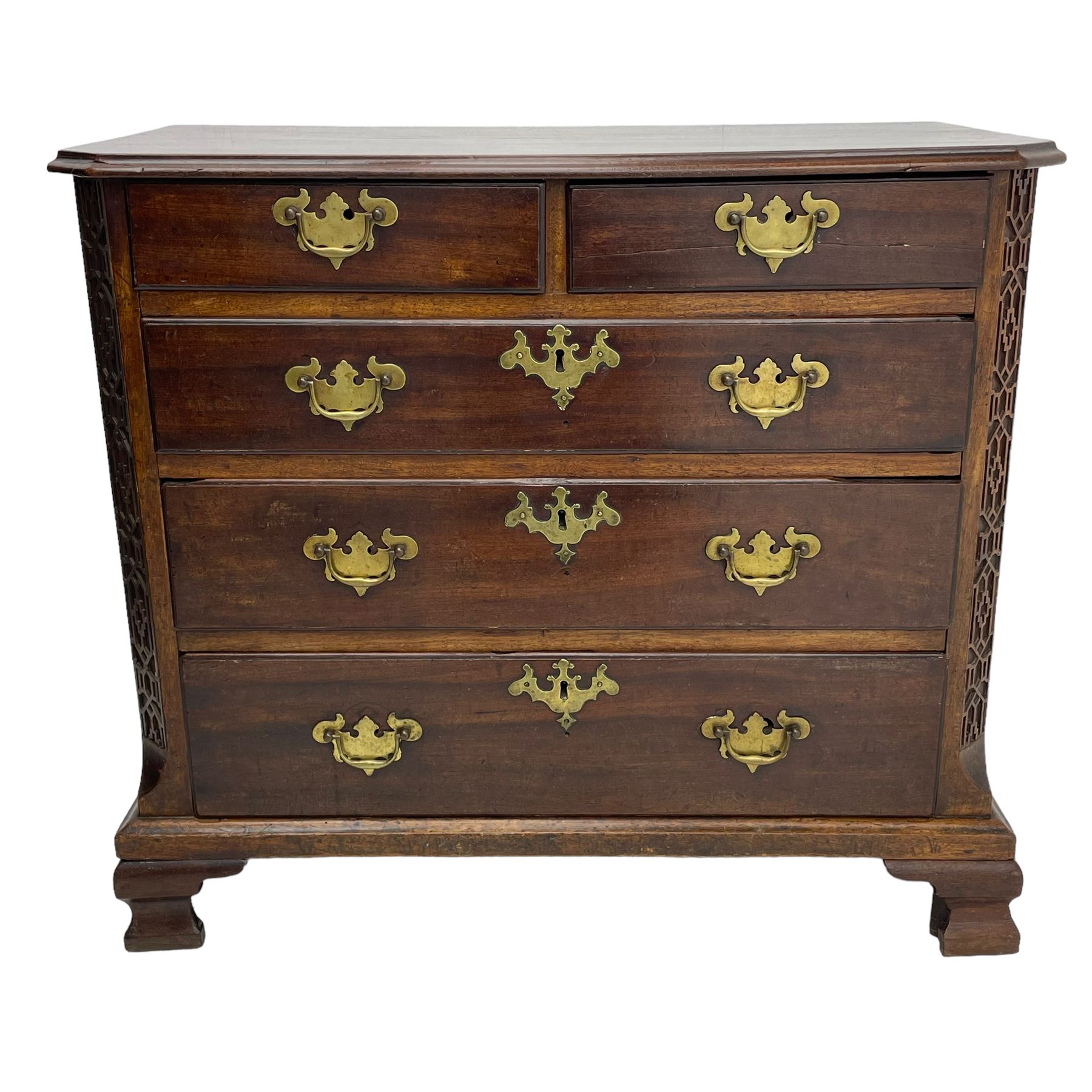 George III Chippendale design mahogany chest - Image 11 of 13