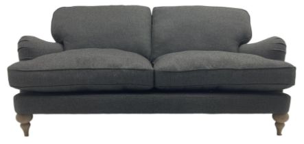 Marks and Spencer - 'Rochester' large two-seat sofa on turned light wood feet