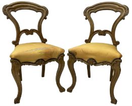 Pair of Victorian walnut side chairs