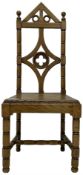 19th century Gothic elm chair
