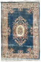Large Chinese blue ground woollen carpet
