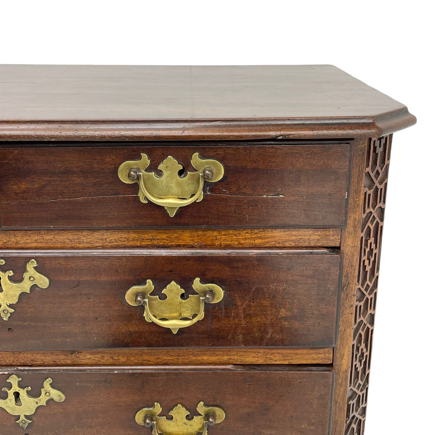 George III Chippendale design mahogany chest - Image 7 of 13