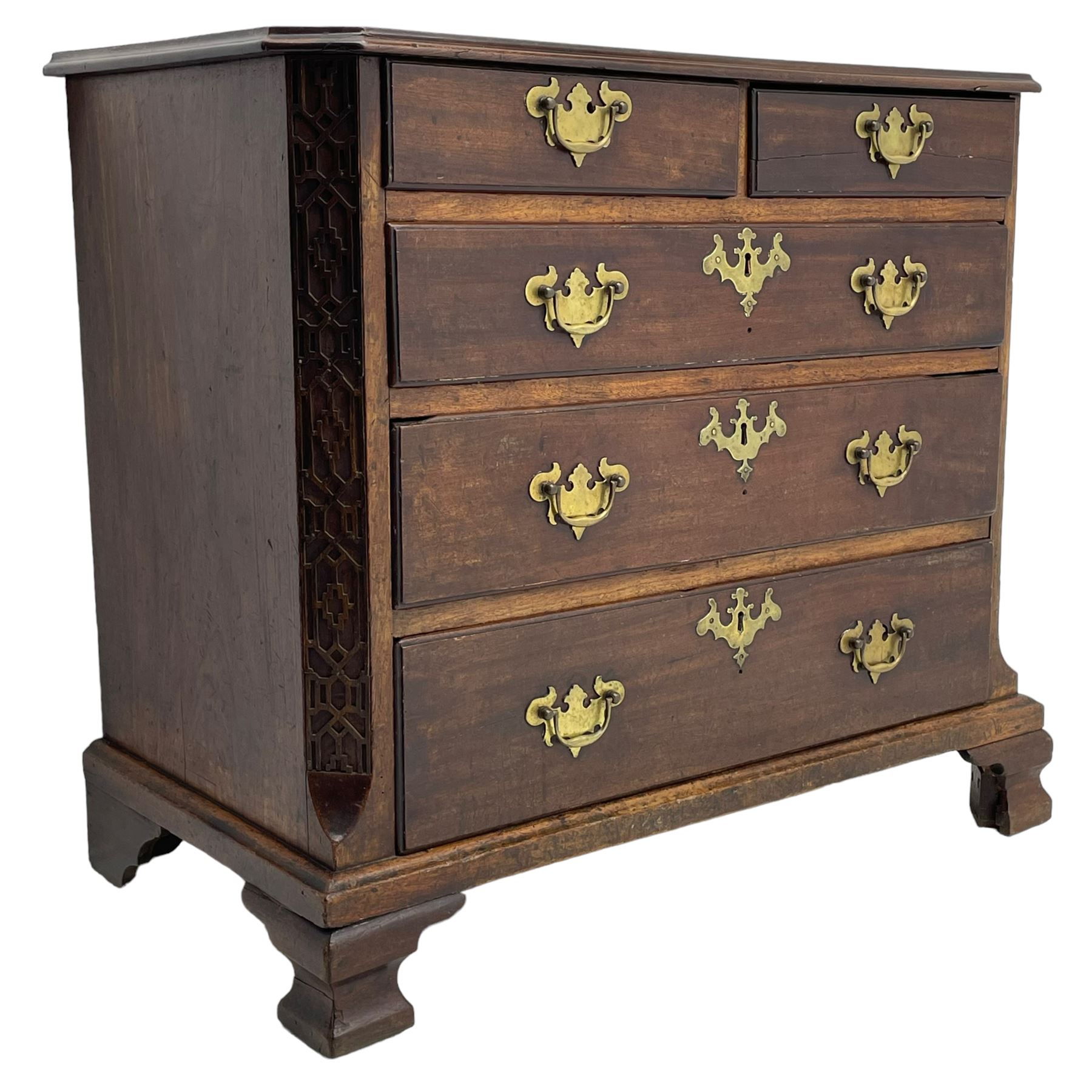 George III Chippendale design mahogany chest - Image 10 of 13