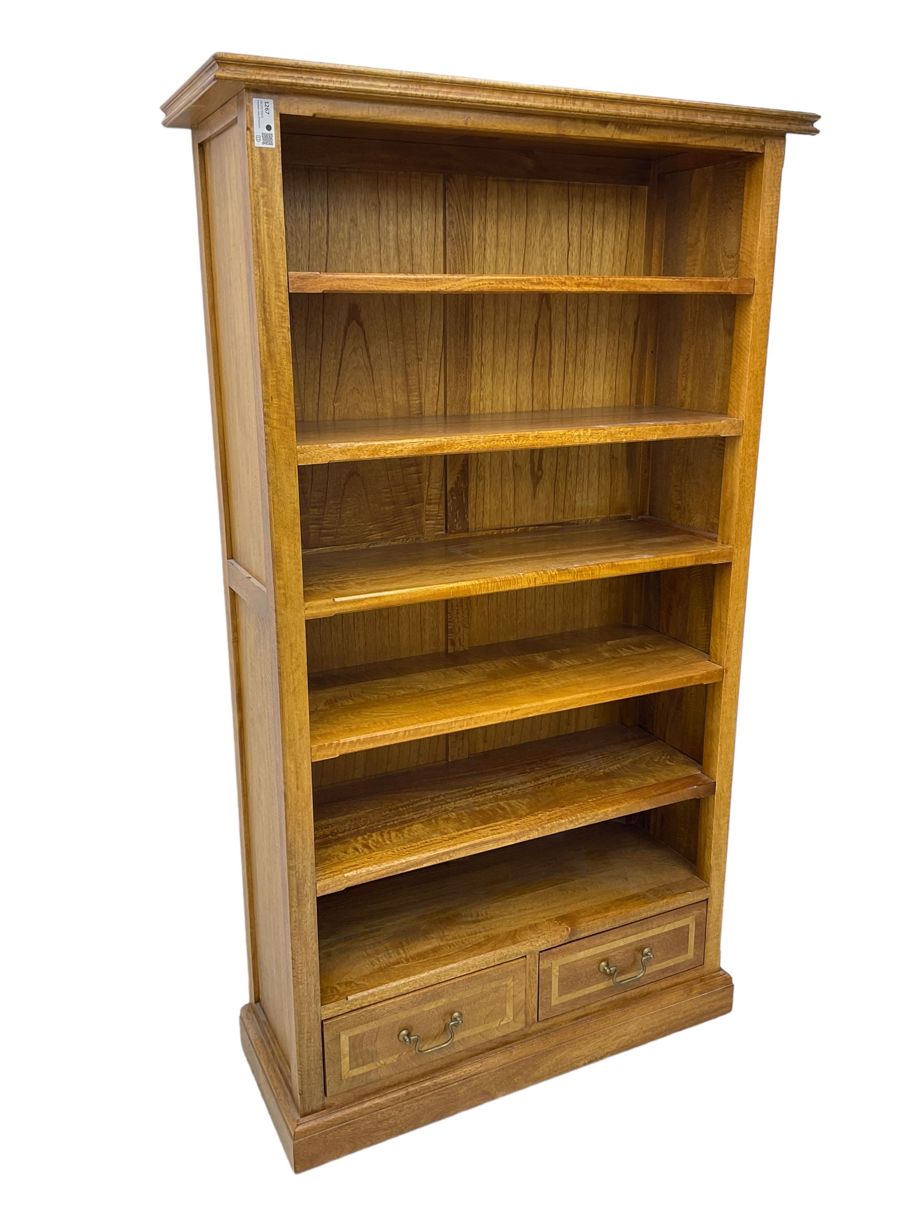 Hardwood open bookcase - Image 2 of 5