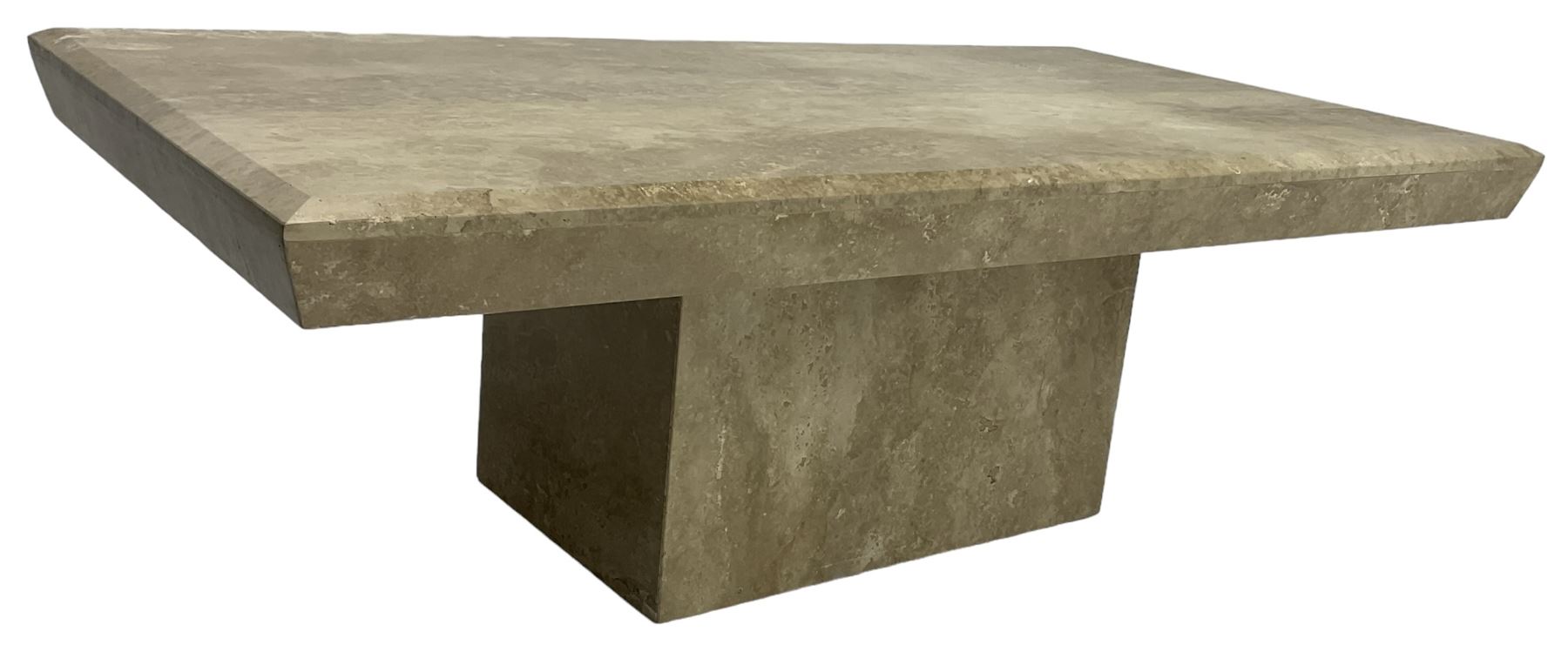 Travertine coffee table - Image 4 of 5