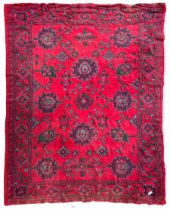 Early 20th century Western Anatolia Turkish Oushak crimson ground carpet